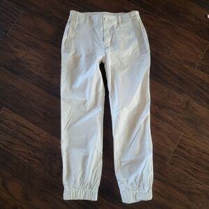 EUC Anthropologie‎ Off White Cotton Tencel Blend Mid Rise Jogger Pants Size XS
